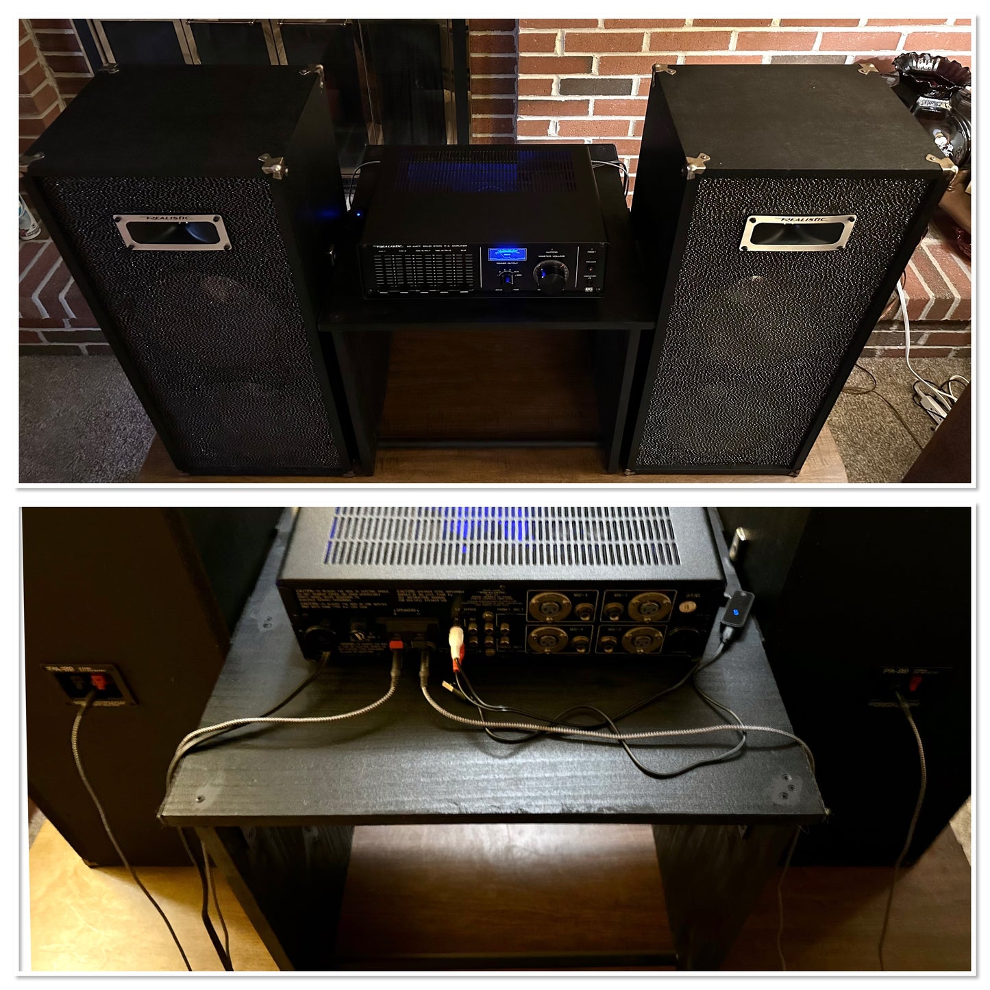 Realistic PA Sound System, Amplifier/Mixer + Bluetooth & 160-Watt Stage Speakers W/Cables!!